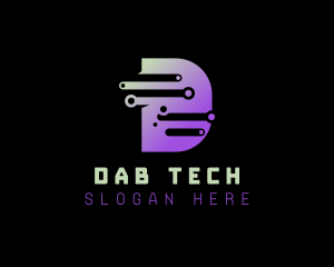 Tech Circuitry Letter D logo design