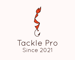 Minimalist Fish Hook Lure logo design