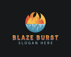 Iceberg Fire Flame logo design