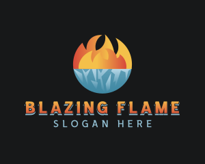 Iceberg Fire Flame logo design