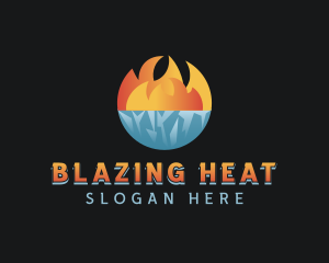 Iceberg Fire Flame logo design