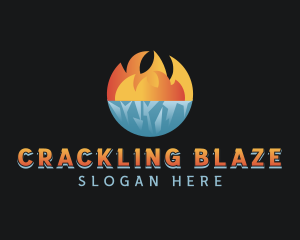 Iceberg Fire Flame logo design