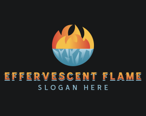 Iceberg Fire Flame logo design