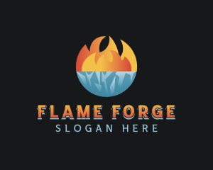 Iceberg Fire Flame logo design