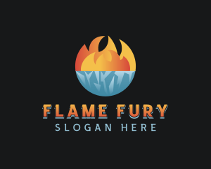 Iceberg Fire Flame logo design