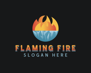 Iceberg Fire Flame logo design