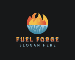 Iceberg Fire Flame logo design