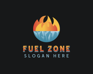 Iceberg Fire Flame logo design