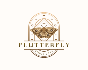 Mystical Moth Butterfly logo design