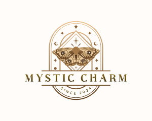 Mystical Moth Butterfly logo design