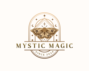 Mystical Moth Butterfly logo design