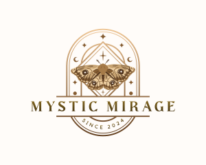 Mystical Moth Butterfly logo design