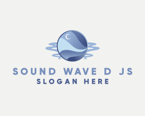 Ocean Moon Wave logo design