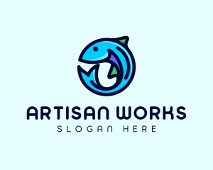 Fish Aquarium Fishery logo design