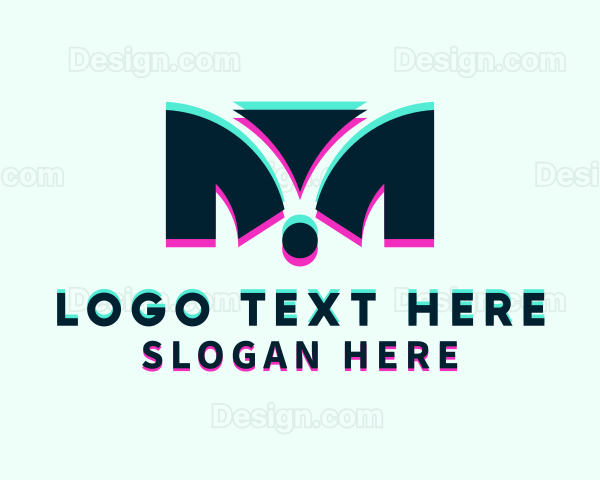 Tech Glitch Letter M Logo