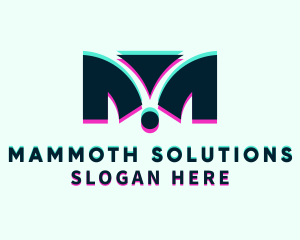 Tech Glitch Letter M logo design