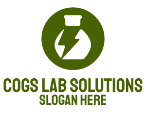 Lab Flask Lightning logo design