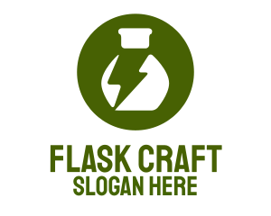 Lab Flask Lightning logo design