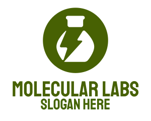 Lab Flask Lightning logo design