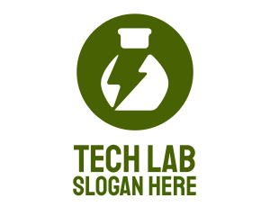 Lab Flask Lightning logo design