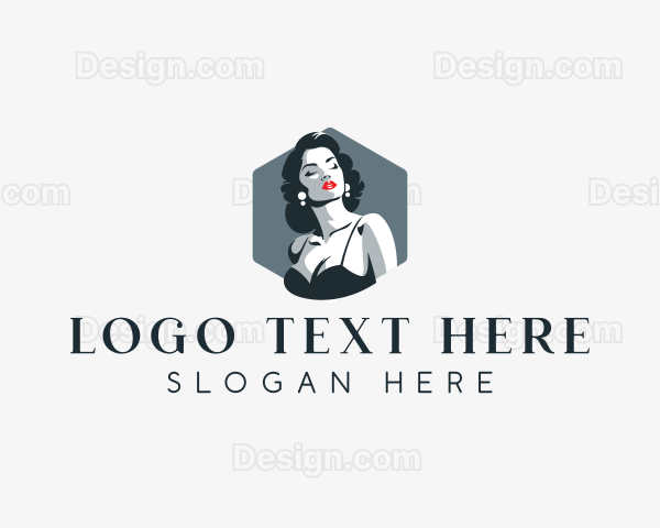 Curly Woman Pinup Logo