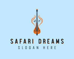 African Guitar Kora logo design