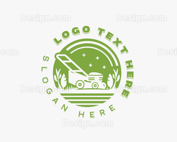 Lawn Mowing Gardener Logo