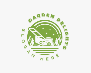 Lawn Mowing Gardener logo design