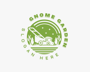 Lawn Mowing Gardener logo design