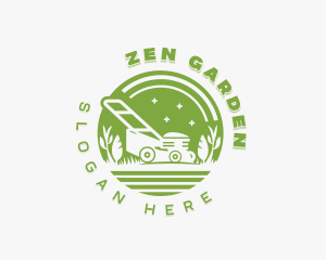 Lawn Mowing Gardener logo design