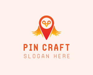 Orange Bird GPS Pin logo design