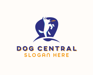 Pet Dog Frisbee logo design