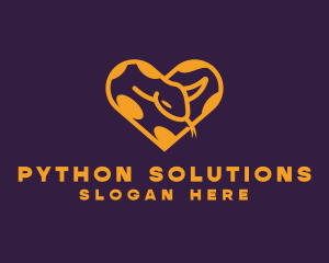 Python Snake Heart logo design