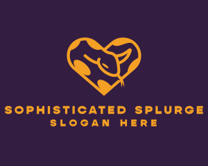 Python Snake Heart logo design