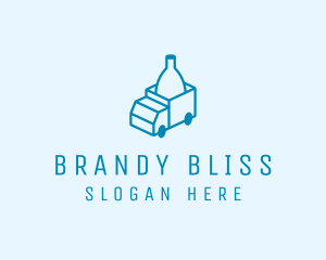 Bottle Delivery Truck logo design