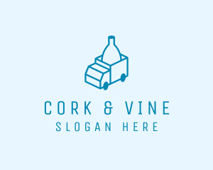 Bottle Delivery Truck logo design