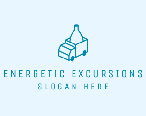 Bottle Delivery Truck logo design