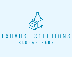 Bottle Delivery Truck logo design