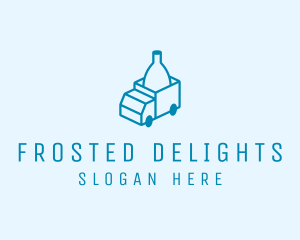 Bottle Delivery Truck logo design