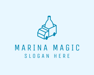 Bottle Delivery Truck logo design