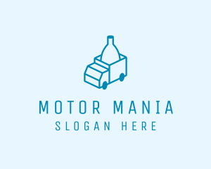 Bottle Delivery Truck logo design