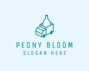 Bottle Delivery Truck logo design