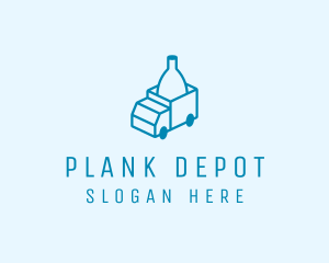 Bottle Delivery Truck logo design