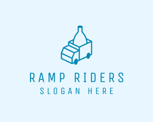 Bottle Delivery Truck logo design