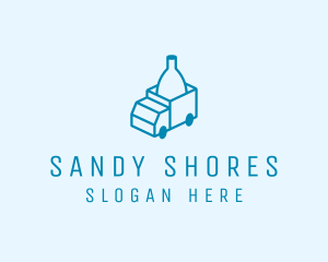 Bottle Delivery Truck logo design