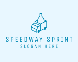 Bottle Delivery Truck logo design