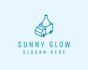 Bottle Delivery Truck logo design