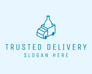 Bottle Delivery Truck logo design