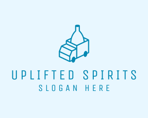 Bottle Delivery Truck logo design