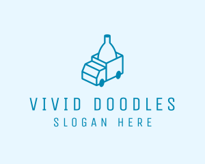 Bottle Delivery Truck logo design